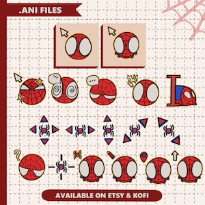 Spiderman Peter B Parker Theme Animated Custom Cursor Pack | 18 Cute Hand-drawn Spidey Mouse Pointers for Windows PC