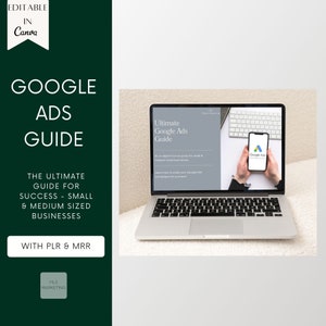 Google Ads Workbook, Digital Marketing Course With PLR & MRR Resell, Google Ads Campaign Planner Template Guide