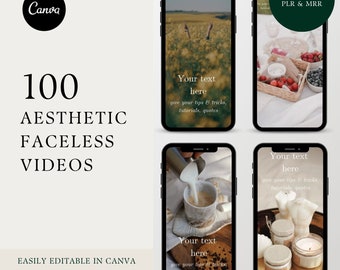 Faceless Digital Marketing Videos, Reels TikTok With PLR & MRR, Aesthetic Minimalist Faceless Instagram Done For You, Social Media