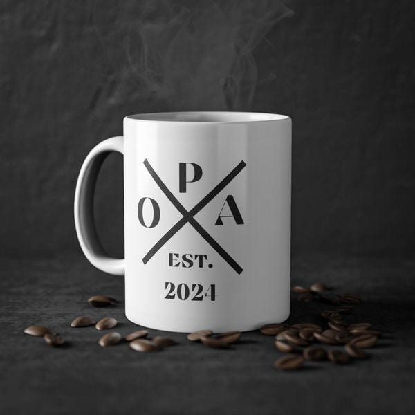 OPA X Tasse Vatertag personalisierbar Geschenk Geschenke zum Vatertag Selbstgemacht Einzelstück Einzigartig Geburt Baby Babyparty Tee Kaffee