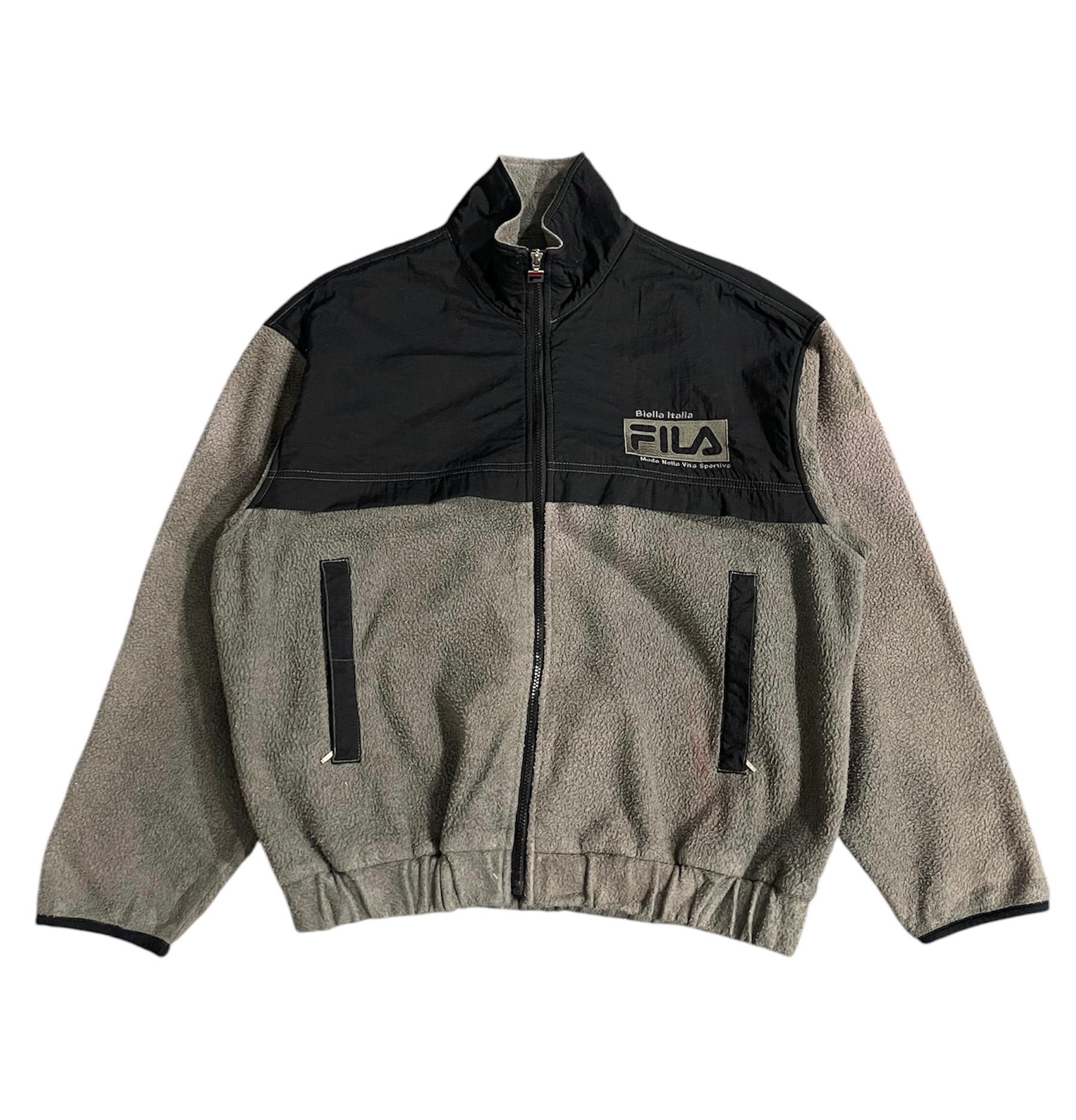 Vintage Fila Biella Italia Big Logo Fleece Jacket - Etsy