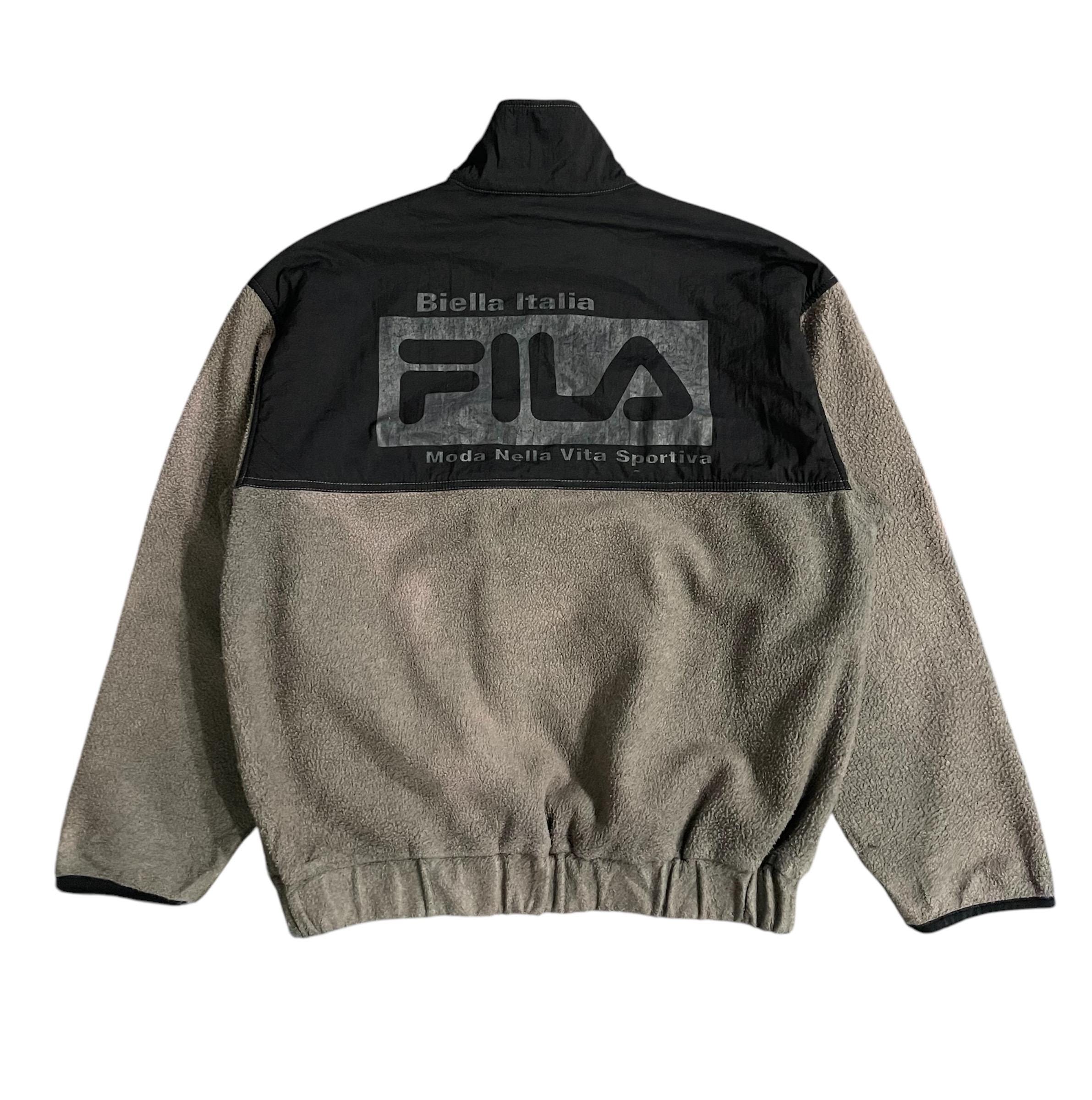 Vintage Fila Biella Italia Big Logo Fleece Jacket - Etsy