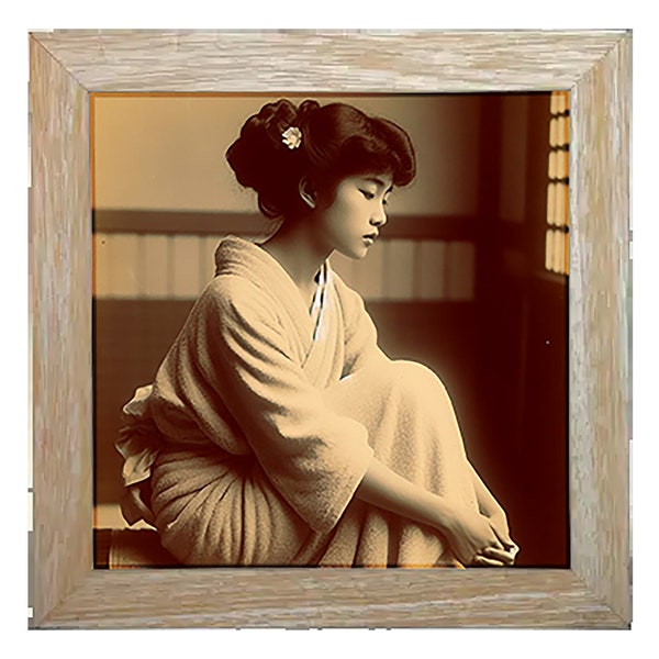 Girl In Bath Robe Oil Painting, Vintage Artistic Painting, 1900s Wall Art Digital Download