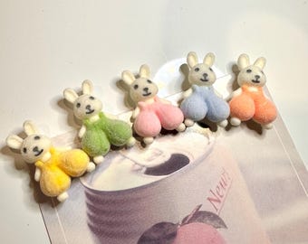 Niedliche Hasen-Magnete – Set mit 5 Bunten Kaninchen-Kühlschrank-Magneten | Kawaii Tier Küche Dekor | Kleines Geschenk für Freunde
