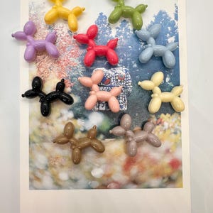 Balloon Dog Magnets – Set of 2 | Mini Cute Dog Magnets | Colourful Fridge Magnets | Handmade Gift