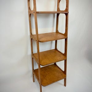 Mid-Century Modern Modular Bookcase – 4 Large Shelves – Birch Plywood in Walnut finish – Stylish Wooden Storage Unit - MAGNUS LARGE 50cm