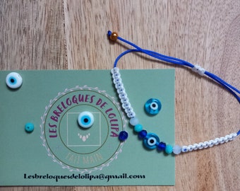 Bracelet en macramé porte-bonheur fait à la main grigri