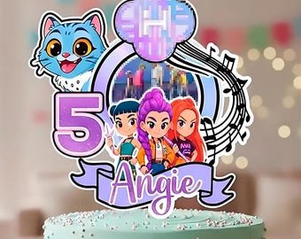 Cake Topper K-Pop Demon Hunters Chibi SVG | Digital File for Cricut and Silhouette