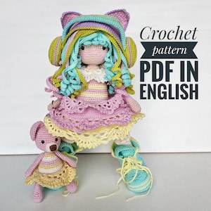 Patrón amigurumi crochet, muñeca amigurumi Mila, patrón crochet, patrón muñeca crochet, patrón muñeca