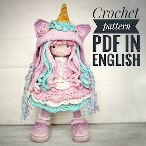Crochet amigurumi doll pattern Mia, crochet doll pattern amigurumi, amigurumi pattern, amigurumi crochet pattern, crochet doll pattern