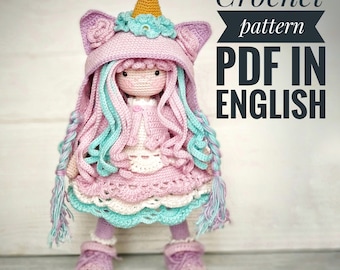 Patrón de muñeca amigurumi a crochet Mia, patrón de muñeca amigurumi a crochet, patrón amigurumi, patrón de amigurumi a crochet, patrón de muñeca a crochet