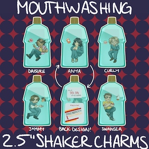 Mouthwashing Bottle 2.5&quot; Acrylic Shaker Charms