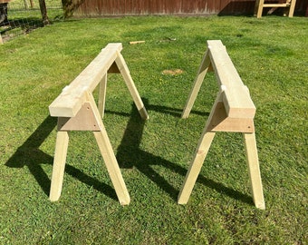 Men’s Christmas present- Heavy Duty Carpenter's Saw Horse: Pressure Treated Redwood Stool