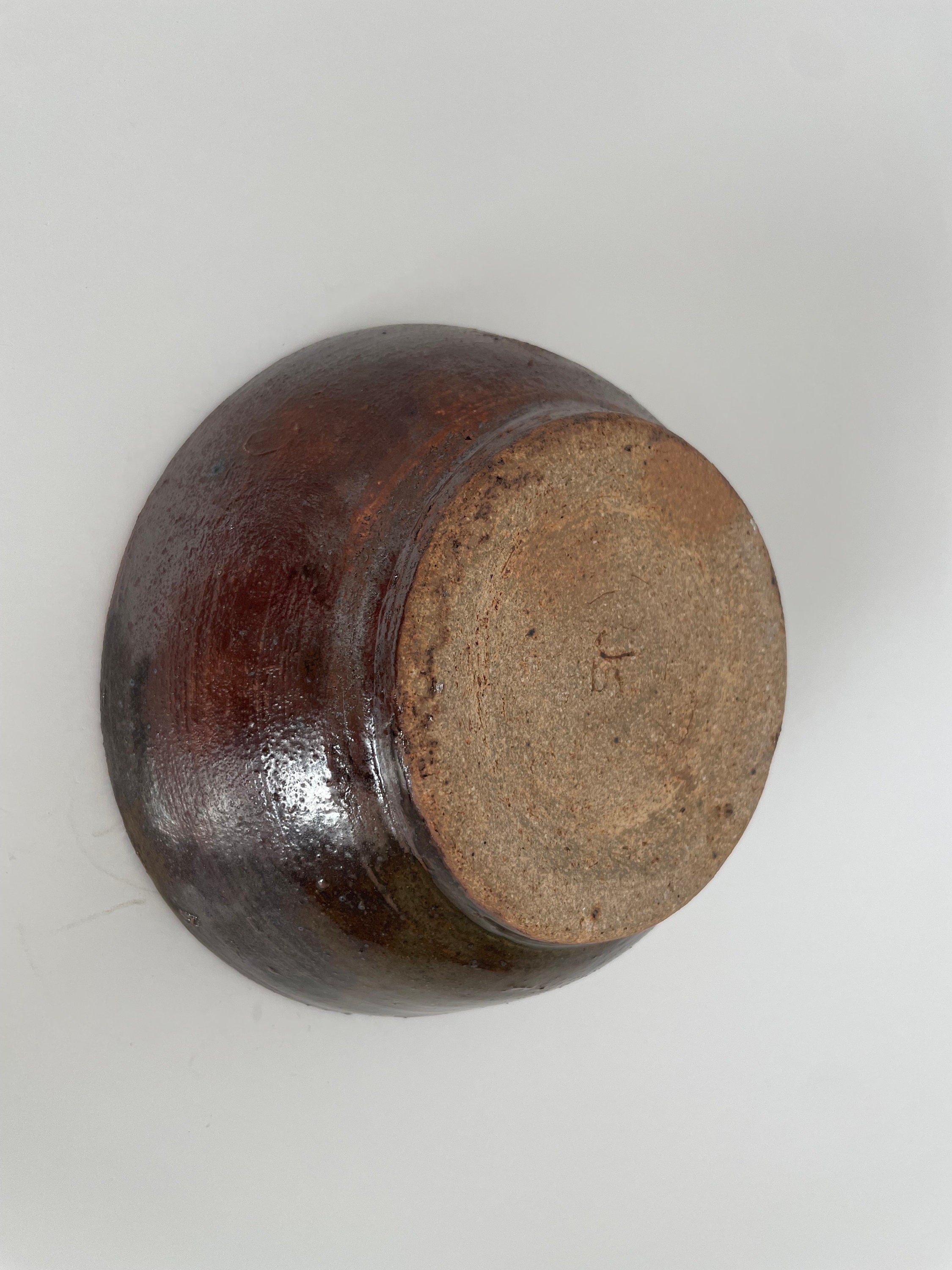 Dark Brown Studio Pottery Bowl - Etsy