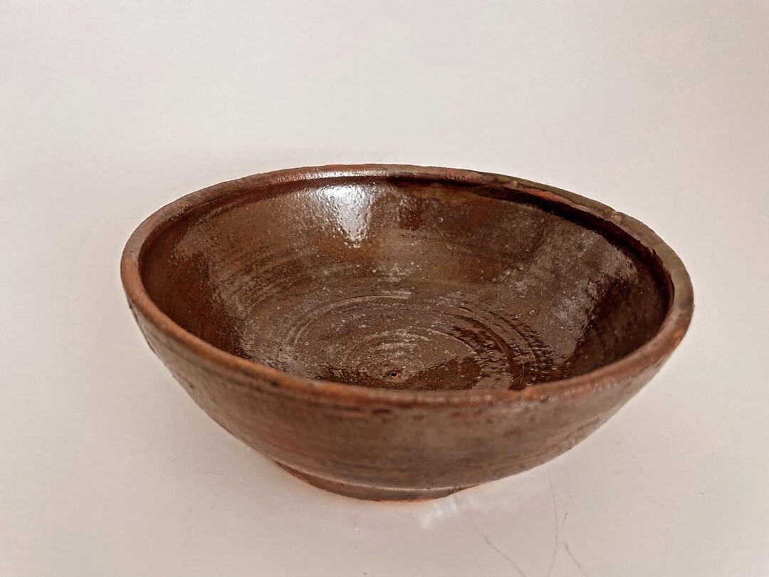 Dark Brown Studio Pottery Bowl - Etsy