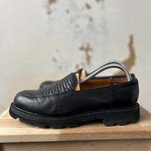 J.M. Weston Mens Black Leather Loafers Size Uk 6.5