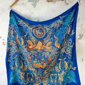 Hermes Vintage Authentic Silk Scarf La Charmante Aux Animaux