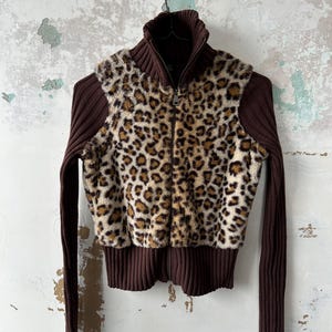 Urban Outfitters  Leopard Faux Fur Jacket size XS