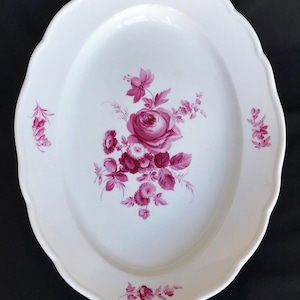 Antique meissen  pink flower porcelain plates, table decoration
