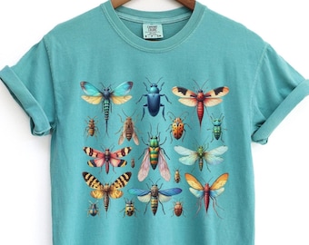 Colorful Bugs T-Shirt - Entomology Comfort Colors Shirt, Insects Tee, Unisex Bugs Top, Insect Lover Gift