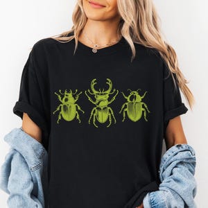 Three Beetles Shirt Vintage Style Bugs T-Shirt Insect Unisex Comfort Colors Tee Boho Bugs Grunge Tshirt Entomology Shirt Insect Lover Gift