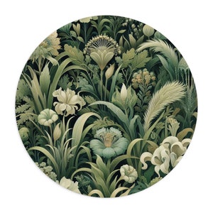 Dunkles Blumen-Mauspad Fantasieblumen Mousepad Rund oder rechteckig William Morris inspiriert botanisches Mousepad Kunst Büro Accessoire Geschenk