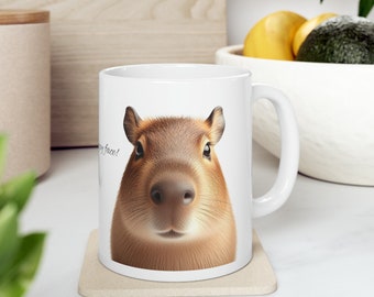 Cute Capybara Mug Funny Capybara Portrait Ceramic Coffee Mug Animal Lover Gift For Her Him Giant Guinea Pig TeaCup  Funny Mug 11oz