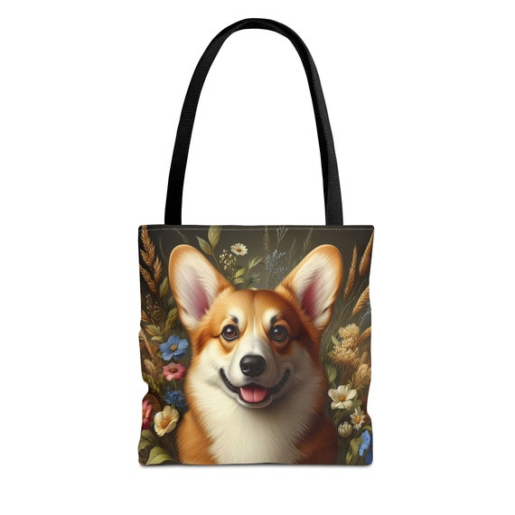 Corgi Floral Tote Bag Corgi Floral Tote Bag