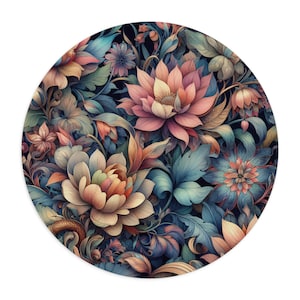 Floral Maus Pad Fantasy Blumen Mousepad Runde oder rechteckig William Morris inspiriert botanische Mousepad Blumen Kunst Büro Accessoire Geschenk