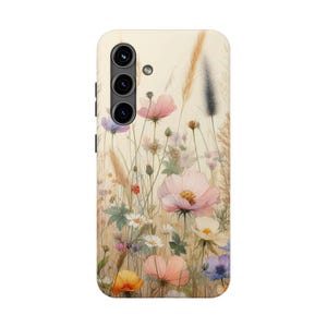 Aquarell Wildblumen Handyhülle für Samsung Galaxy S23 S24 Einzigartig Blumen Tough Case Botanische Kunst Schutzhülle Geschenk für Sie