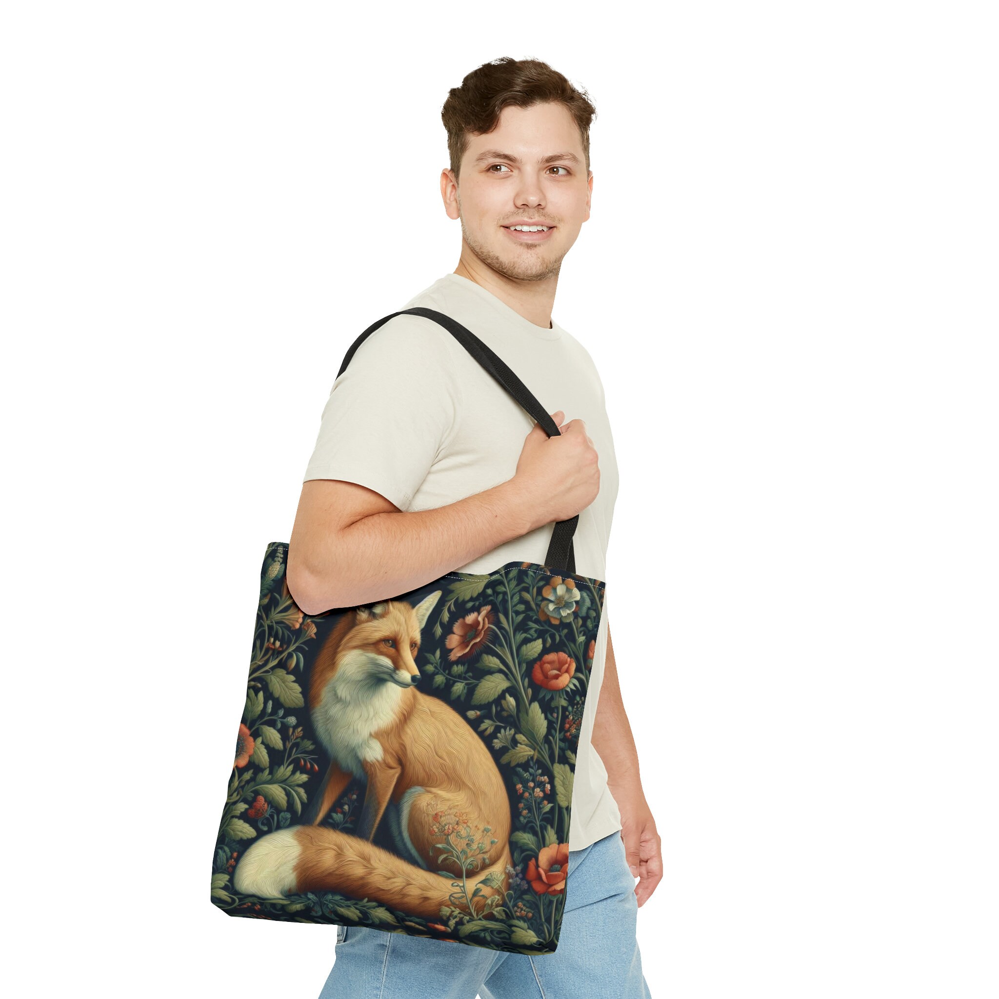 Forest Fox Tote Bag William Morris Inspired Fox in the Garden Vintage ...