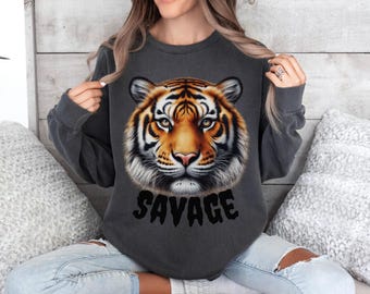 Tijger sweater tijger gezicht trui Savage Comfort kleuren trui