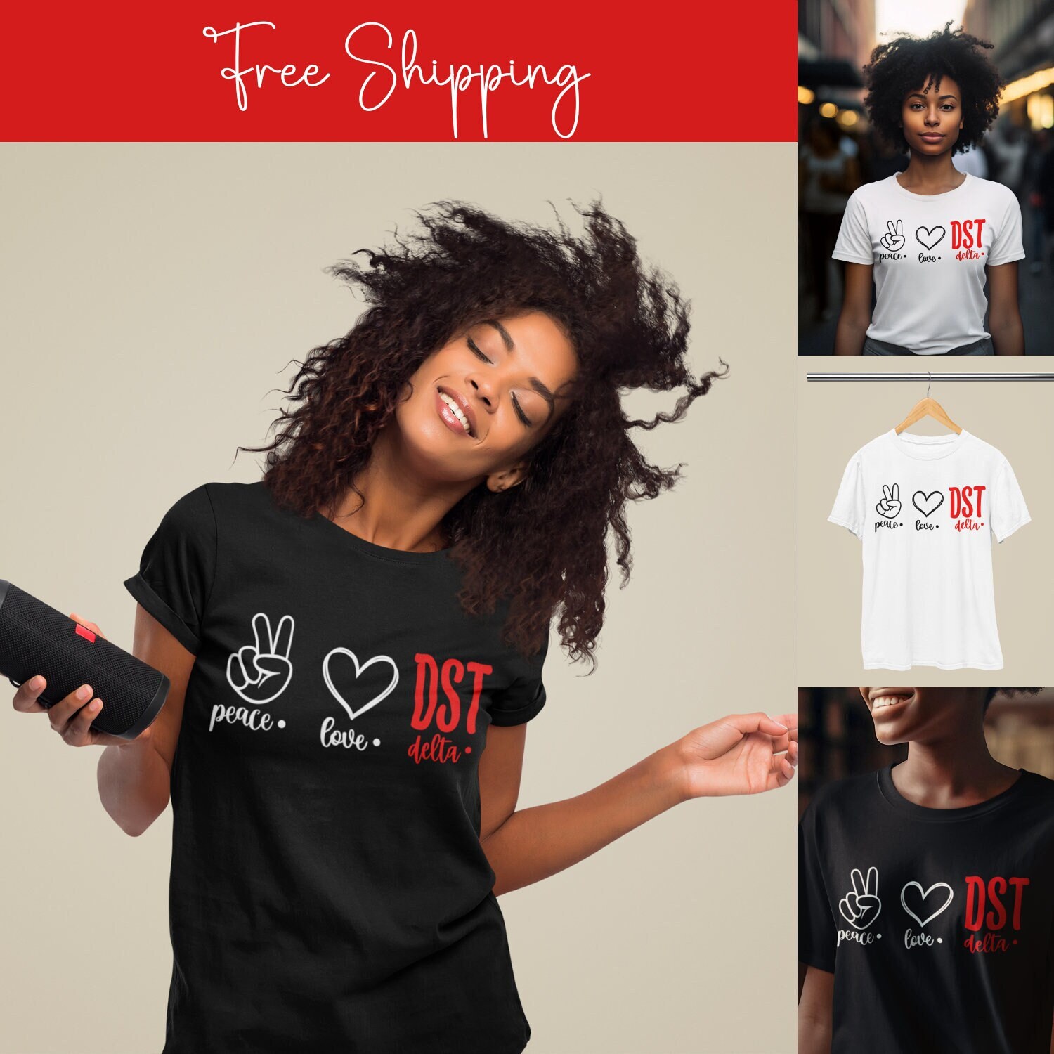 Delta Sigma Theta Peace, Love, DST Tee, DST Sorority T-shirt Gift, DST Crossing Tshirt