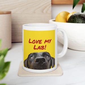 Labrador Retriever Mug, Love my Lab Coffee Cup, Pet Lover Gift, Dog Mom Present, Lab Owner Tea Mug, Labrador Gifts