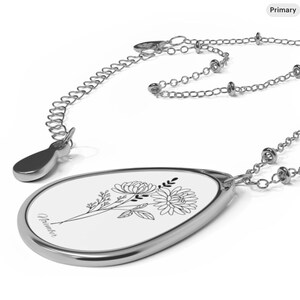 Chrysanthemum Necklace: Sterling Silver November Birth Flower Pendant