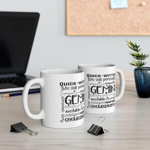 Gemini Zodiac Star Sign Mug, Astrology Coffee Cup, Horoscope Tea Mug, Celestial Birthday Gift, Constellation Drinkware