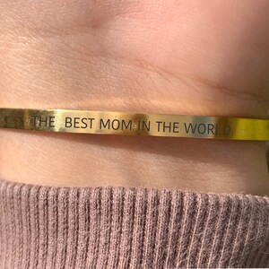 The Best Mum in the World Cuff Bracelet - available in Rose Gold, Silver and Gold