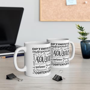 Wassermann Sternzeichen Sternzeichen Tasse - 11 Unzen, Astrologie Kaffeetasse Horoskop Teetasse, Konstellation Geburtstagsgeschenk, himmlische Trink ware