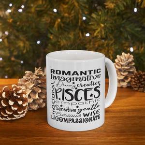 Pisces Zodiac Mug, Astrology Coffee Cup, Horoscope Tea Mug, Constellation Drinkware, Birthday Gift for Pisces