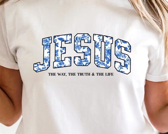Jesús, el Camino, la Verdad y la Vida PNG, Jesús PNG, toile de jouy christian png, chinoiserie christian download, floral Christian Design