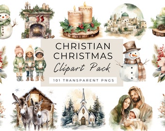Clipart de Navidad cristiana, PNG de Navidad religiosa, Clipart de historia de Navidad, Clipart de acuarela de escena de la natividad, Clipart de la Sagrada Familia