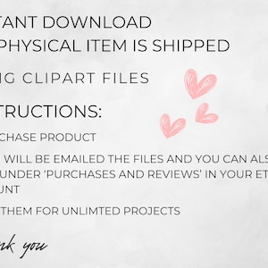 Pode incluir: Instru&ccedil;&otilde;es para baixar dois arquivos PNG de clipart. O texto diz: DOWNLOAD INSTANT&Acirc;NEO NENHUM ITEM F&Iacute;SICO &Eacute; ENVIADO 2 ARQUIVOS PNG CLIPART INSTRU&Ccedil;&Otilde;ES: 1) COMPRAR PRODUTO 2) VOC&Ecirc; RECEBER&Aacute; OS ARQUIVOS POR EMAIL E TAMB&Eacute;M PODE ENCONTR&Aacute;-LOS EM 'COMPRAS E AVALIA&Ccedil;&Otilde;ES' NA SUA CONTA ETSY 3) USE-OS PARA PROJETOS ILIMITADOS Obrigado