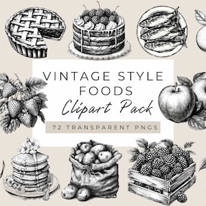 Voedsel illustratie clipart, vintage voedsel clipart, zwart-wit voedsel clipart, ouderwets voedsel, primitieve voedsel clipart PNG, sublimatie