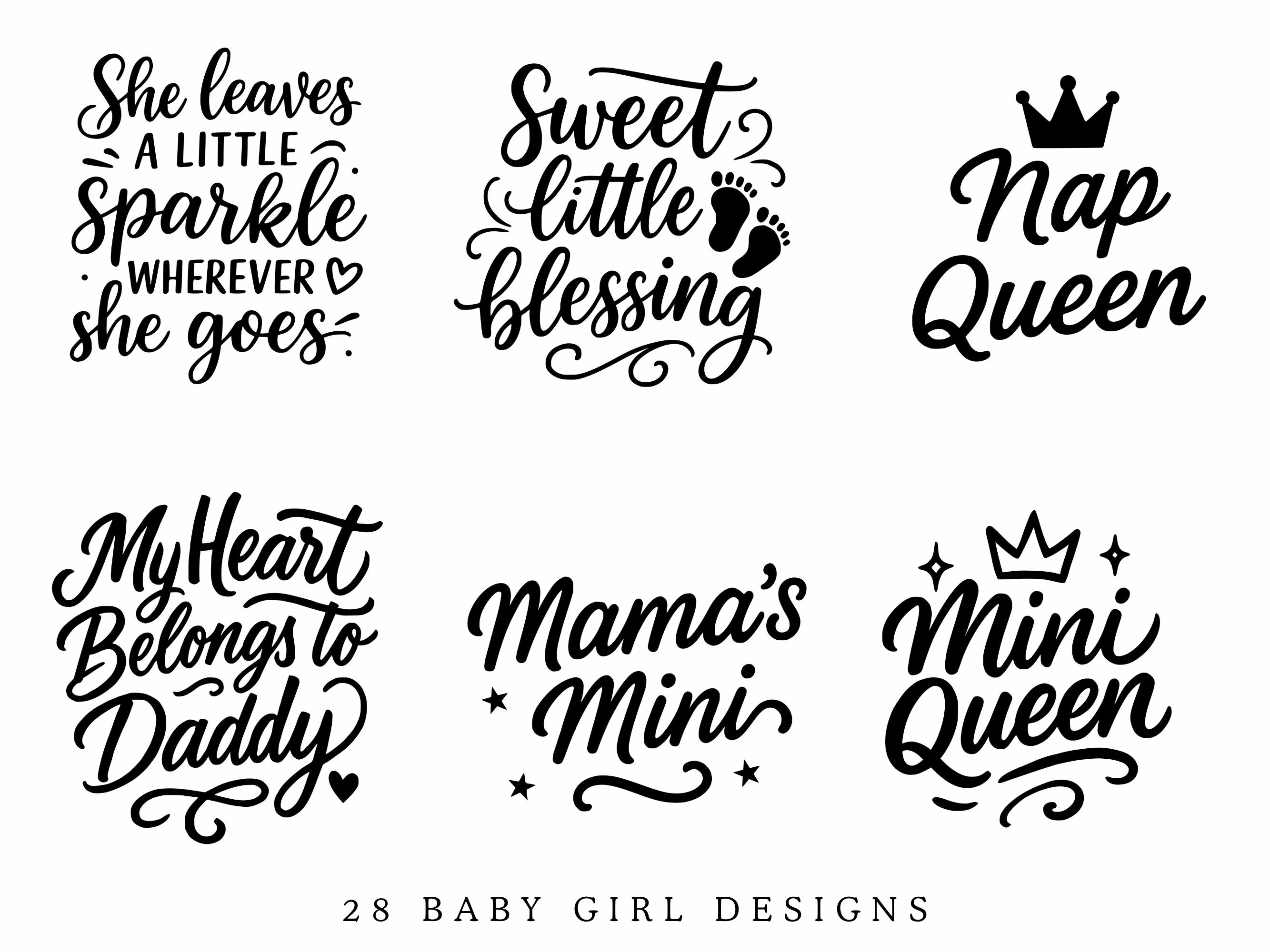 Baby Girl SVG PNG Bundle | Baby Girl Birth Announcement Cut File | Cute ...