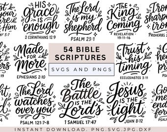 Archivos SVG y PNG de versículos bíblicos, paquete de citas cristianas minimalistas en formato SVG, Jesús en formato SVG, impresión bíblica, citas religiosas, versículos bíblicos en formato SVG y PNG, archivos de corte para Cricut en formato DXF.