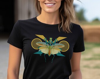 Camiseta de mantis, camiseta para amantes de los insectos, camiseta inspirada en la naturaleza, camiseta estética, camiseta de manga corta unisex