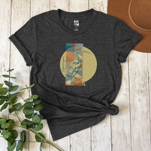 Heron bird shirt, a casual top for bird lovers, aesthetic bird design for birdwatchers.