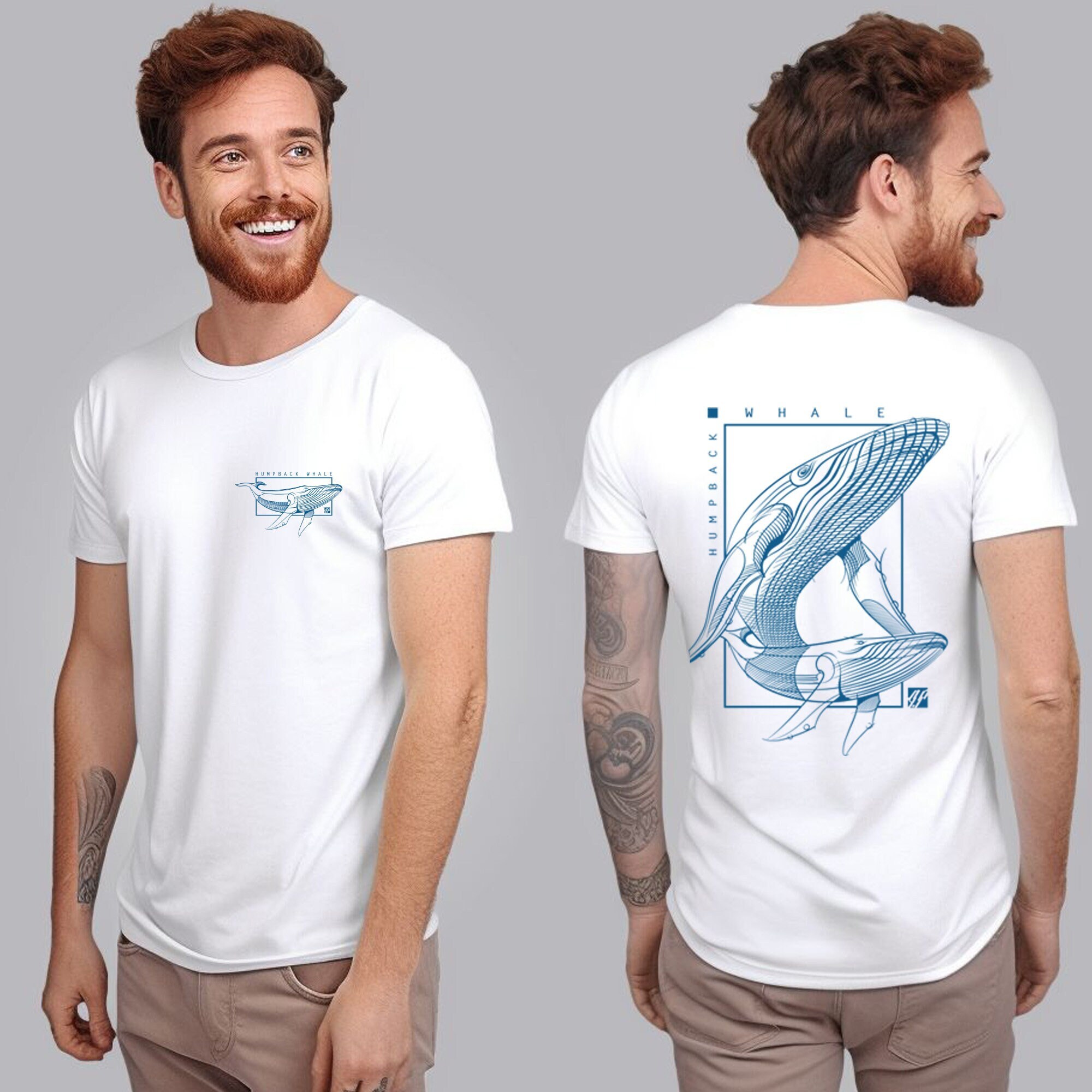 Humpback Whale T-shirt: Marine Wildlife Art, 100% Cotton Tee