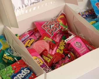 Strawberry Kisses  pink Candy box Birthday Gift, just because present lolly hamper Sweet Rainbow Box