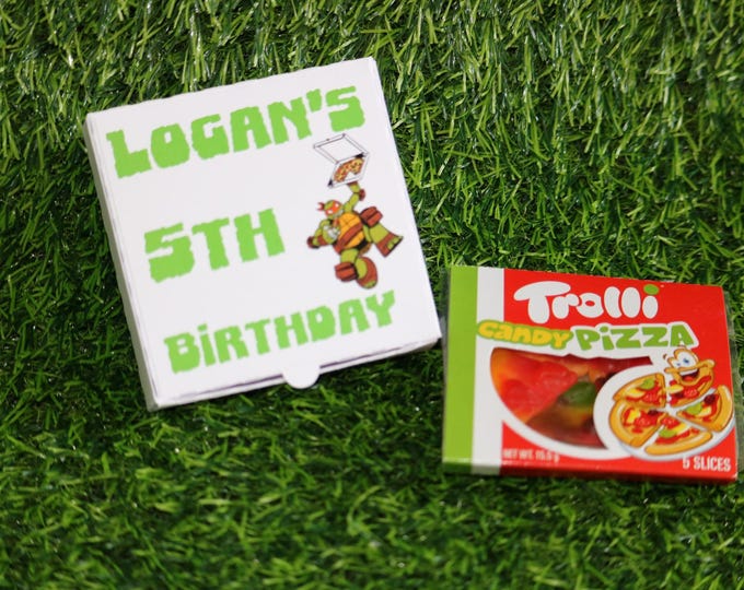 Mini Pizza Box - Personalised Ninja Turtle Theme